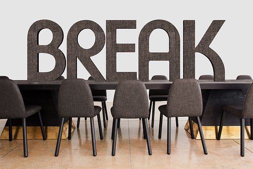 The Break sign of office - the result of business interruption